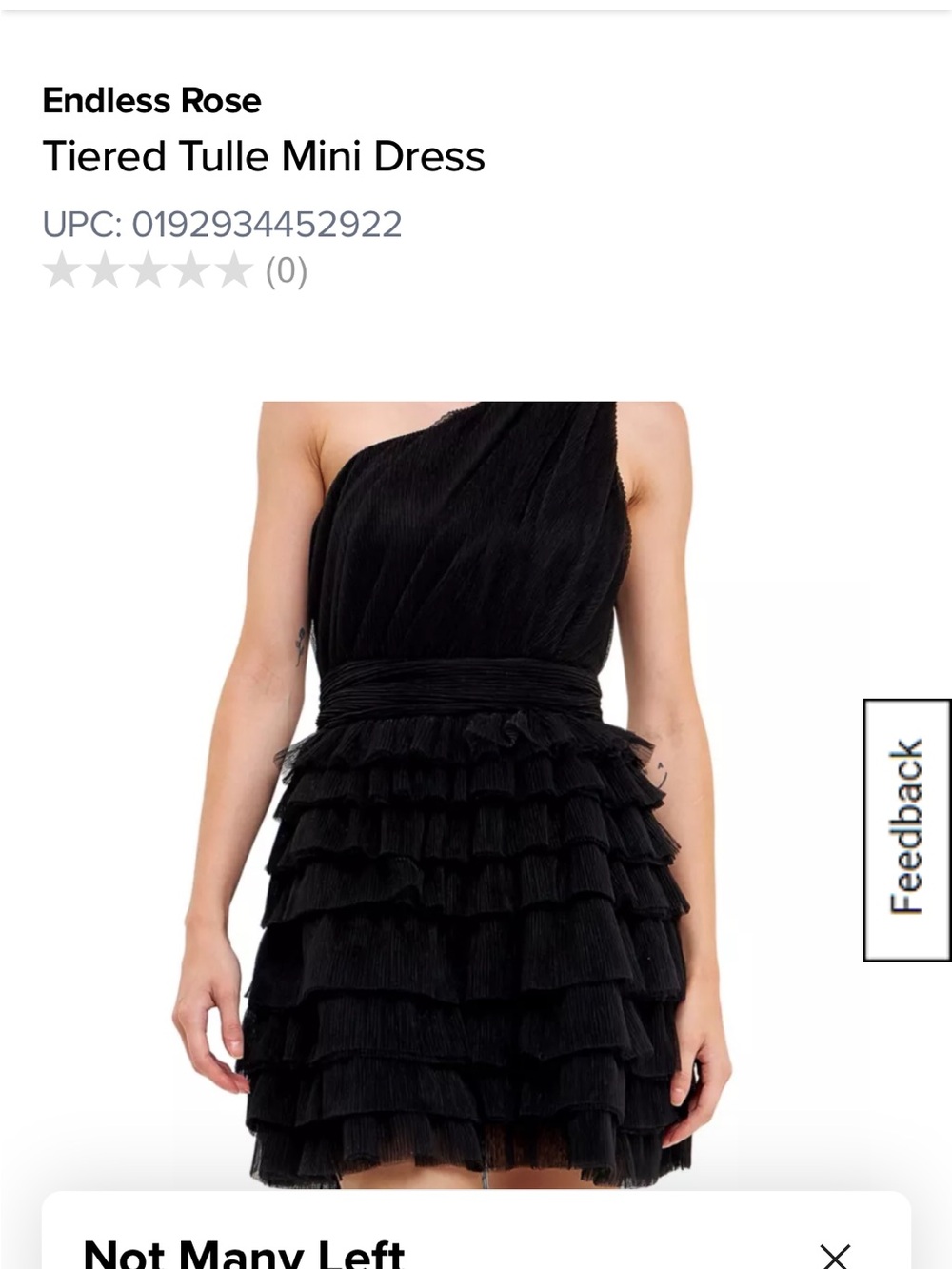 Endless Rose Black One-Shoulder Tiered Tulle Mini Dress